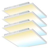 kadision 2x2 LED Flat Panel Light, 50W/45W/40W/30W/25W Adjustable, 5000K/4000K/3500K Selectable, 5500LM 0-10V Dimmable Drop Ceiling Lights, 100-277V ETL-Listed, 4-Pack