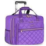 Ytonet Rolling Briefcase for Women, 17.3 Inch Large Rolling Laptop Bag with Wheels, Water Resistant Stylish Overnight Computer Bag for Work Travel College Business Wife Mom Teacher, Purple