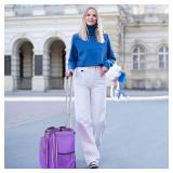 Ytonet Rolling Briefcase for Women, 17.3 Inch Large Rolling Laptop Bag with Wheels, Water Resistant Stylish Overnight Computer Bag for Work Travel College Business Wife Mom Teacher, Purple