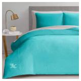 Juicy Couture Blue Crush Velour King Comforter Set - 3 Piece Luxury Bedding Ensemble