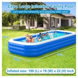 Extra Large Inflatable Pool for Family, 180