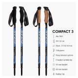 Fizan Compact 3 Trekking Poles â 5.6 oz Ultralight, Backpacking, Thru Hiking Poles, Adjustable, Collapsible, Customized Fit, EVA Grips, Aluminum Walking Sticks (Compact 3 / EVA/Blue)