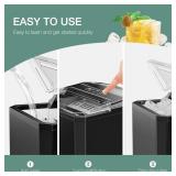 SMUG Countertop Ice Maker,9 Cubes in 6 Mins,26lbs in 24Hrs,2 Sizes of Bullet Ice,Auto-Cleaning,Portable Ice Machine with Handle,Basket and Scoop for Home Kitchen,Party and Camping(Elegant Black)