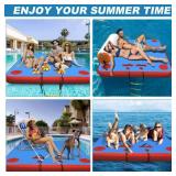 VOFiTNY Inflatable Floating Dock Swim Air Platform Island Raft Mat for Lake Beach Ocean with Rope Ladder, Non-Slip Surface