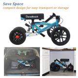 BlessReach Knee Scooter, All Terrain Foldable Knee Scooter Walker, Disc Brake Knee Walker for Foot Injuries Compact Crutches Alternative