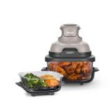 Ninja Crispi Air Fryer, Microwave, Freezer & Dishwasher Safe, Non Toxic Glass Portable Cooking System, 4 QT & 6 Cup Glass Containers with Storage Lids, Easy Meals, Air Fry, Bake, Stone, FN101ST