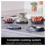 Ninja Crispi Air Fryer, Microwave, Freezer & Dishwasher Safe, Non Toxic Glass Portable Cooking System, 4 QT & 6 Cup Glass Containers with Storage Lids, Easy Meals, Air Fry, Bake, Stone, FN101ST