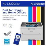 Brother HLL3220CDW Wireless Compact Color Laser Printer, Duplex and Mobile Device Printing (Renewed Premium)