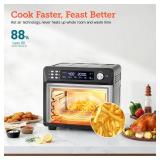 COSORI Smart 12-in-1 Air Fryer Toaster Oven Combo, Airfryer Convection Oven Countertop, Bake, Roast, Reheat, Broiler, Dehydrate, 75 Recipes & 3 Accessories, 26QT, Black-Stainless Steel