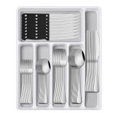 49 Pieces Silverware Sets With Organizer And Steak Knives,Stainless Steel Flatware Sets Service For 8 Person For Home Kitchen,Tableware Cutlery Sets,Includes Knife Spoon and Forks Sets