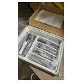49 Pieces Silverware Sets With Organizer And Steak Knives,Stainless Steel Flatware Sets Service For 8 Person For Home Kitchen,Tableware Cutlery Sets,Includes Knife Spoon and Forks Sets