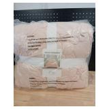 Teen Full/Queen Puffy Flower Comforter Set Light Pink: Recycled Polyester, OEKO-TEX Certified, 3-Piece Bedding - Makers Collective - Retail: $60