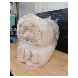 Teen Full/Queen Puffy Flower Comforter Set Light Pink: Recycled Polyester, OEKO-TEX Certified, 3-Piece Bedding - Makers Collective - Retail: $60