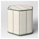 18\"x16\" Lydia Stripe Hexagon Outdoor Patio Poufs Green/Off-White - Thresholdâ¢ designed with Studio McGee - Retail: $100