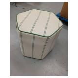 18\"x16\" Lydia Stripe Hexagon Outdoor Patio Poufs Green/Off-White - Thresholdâ¢ designed with Studio McGee - Retail: $100