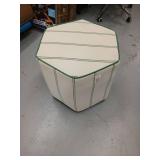 18\"x16\" Lydia Stripe Hexagon Outdoor Patio Poufs Green/Off-White - Thresholdâ¢ designed with Studio McGee - Retail: $100