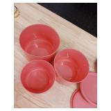 Tupperware 6pc (set of 3) Serve and Store Food Storage Canister Set Pink - Retail: $20