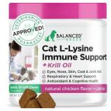 Balanced Breed L-Lysine Cat Immune Support Respiratory Sneezing Omega 3 Skin Vitamin - 60 Soft Chews - Retail: $25