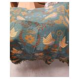 Decorative Bird & Floral Pattern Fabric Blanket-Reversible  - Retail: $45
