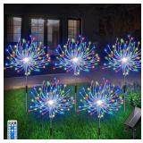 Solar Firework Lights, Garden Light 5 Pack 120 LED Remote Control Solar Decorative Light - Retail: $19
