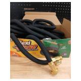 Flexi Hose Lightweight Expandable Garden Hose, No-Kink Flexibility, 3/4 Inch Solid Brass Fittings and Double Latex Core 100 FT, Black - Retail: $72
