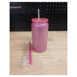 Pink Glitter Tumbler with Straw  - Retail: $15