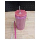 Pink Glitter Tumbler with Straw  - Retail: $15