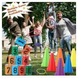 Carnival Games Set 5 in 1 Plastic Cones Ring Bean Bags Toss Game Can Bean Bag Toss Game. Only one ring - Retail: $25