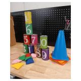 Carnival Games Set 5 in 1 Plastic Cones Ring Bean Bags Toss Game Can Bean Bag Toss Game. Only one ring - Retail: $25