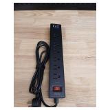 8-Outlet Black Power Strip with Surge Protection - Retail: $15