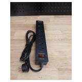8-Outlet Black Power Strip with Surge Protection - Retail: $15