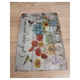 Vintage Style Garden Flowers Metal Sign - Retail: $15