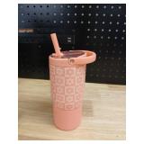 Hydrojug Pink Floral Pattern Tumbler with Straw - Retail: $24