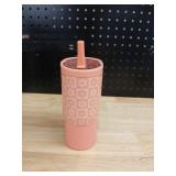 Hydrojug Pink Floral Pattern Tumbler with Straw - Retail: $24