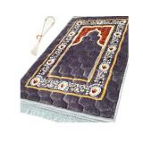 Prayer Rug Muslim Mat Islamic - Padded Very Thick Prayer Rug Sajadah for Men Women with Islam Prayer Beads, Soft and Luxury  - Retail: $24