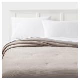 Twin/Twin Extra Long Corduroy Plush Comforter Light Gray - Room Essentialsâ¢ - Retail: $35