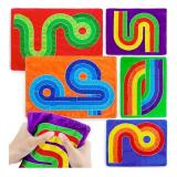 BAOFUBA 5 Pcs Marble Maze Mat Sensory Fidget Stress Relief Toys Calming Toys,Sensory Mini Mats Tiles for Autistic Children Classroom Fidgets for Students Quiet - Retail: $12