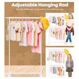 Bamboo Kids Clothing Rack with Dual Poles, Child Dress Up Rack, Clothing OrganizerRack - Retail: $24