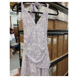 Floral Print Summer Mini Dress in White and Lavender - Retail: $35