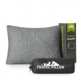 PEUJEW Camping Pillow Travel Pillow Small Shredded Memory Foam Pillow - Compressible Medium Firm, Breathable Cover, Ideal Backpacking Hiking, Airplane and Car - Retail: $25