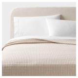 Full/Queen Jersey Quilt Oatmeal Heather - Thresholdâ¢: Knitted Coverlet, Heavyweight Fabric, Machine Washable - Retail: $79