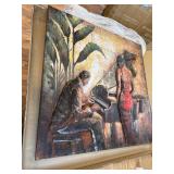 $359! Primo Mixed Media Hand Painted Iron Wall Sculpture - Romance 40