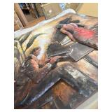 $359! Primo Mixed Media Hand Painted Iron Wall Sculpture - Romance 40