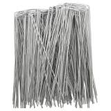 LANIAKEA Garden Stakes 8 Inch Metal Staples 200 Pack Galvanized
