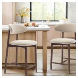 $180 COLAMY Counter Height Bar Stools Set of 2, Upholstered