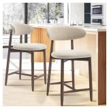 $180 COLAMY Counter Height Bar Stools Set of 2, Upholstered