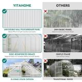 $330 YITAHOME 6X12FT Polycarbonate Greenhouse, Aluminum Doors, Silver