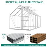 $330 YITAHOME 6X12FT Polycarbonate Greenhouse, Aluminum Doors, Silver