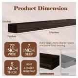 $176 Fireplace Mantel 72inch - Solid Wood Mantel Shelf (Black)