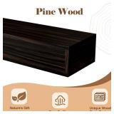 $176 Fireplace Mantel 72inch - Solid Wood Mantel Shelf (Black)